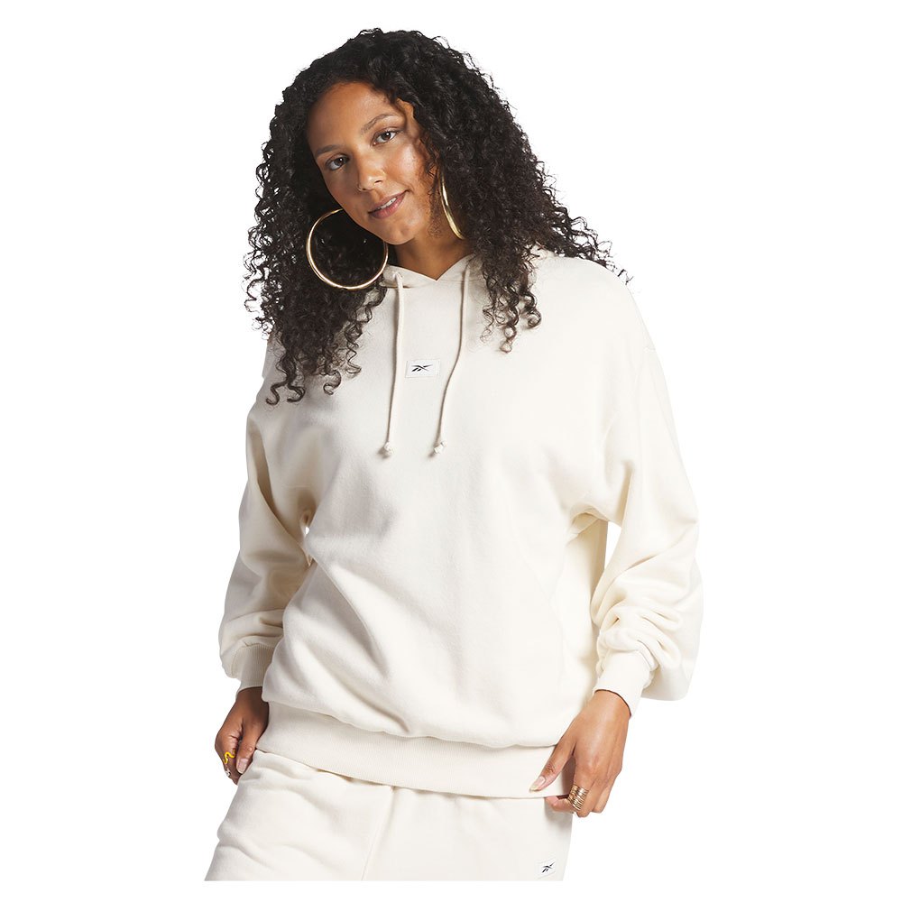 reebok classics natural dye oversized long hoodie blanc m femme