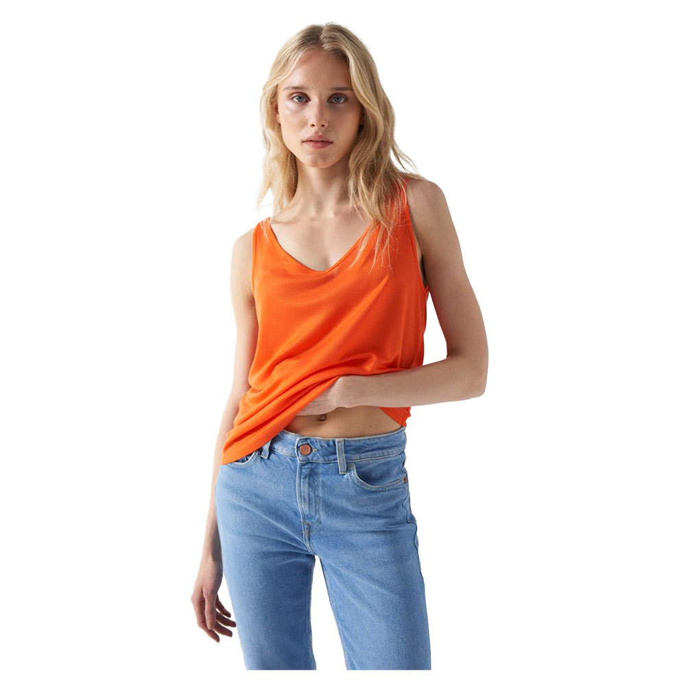 salsa jeans 21007055 short sleeve v neck t-shirt orange xs femme