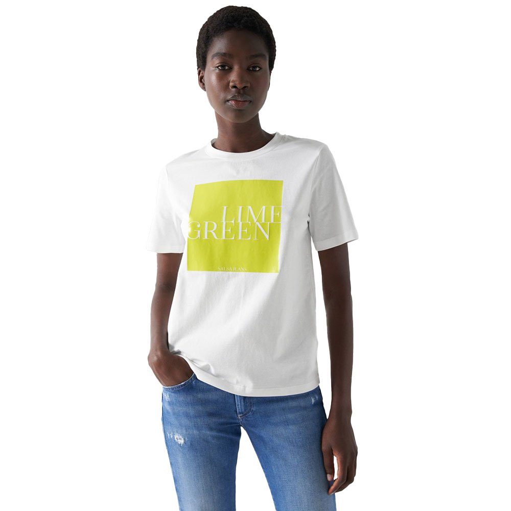 salsa jeans graphic short sleeve t-shirt blanc xs femme