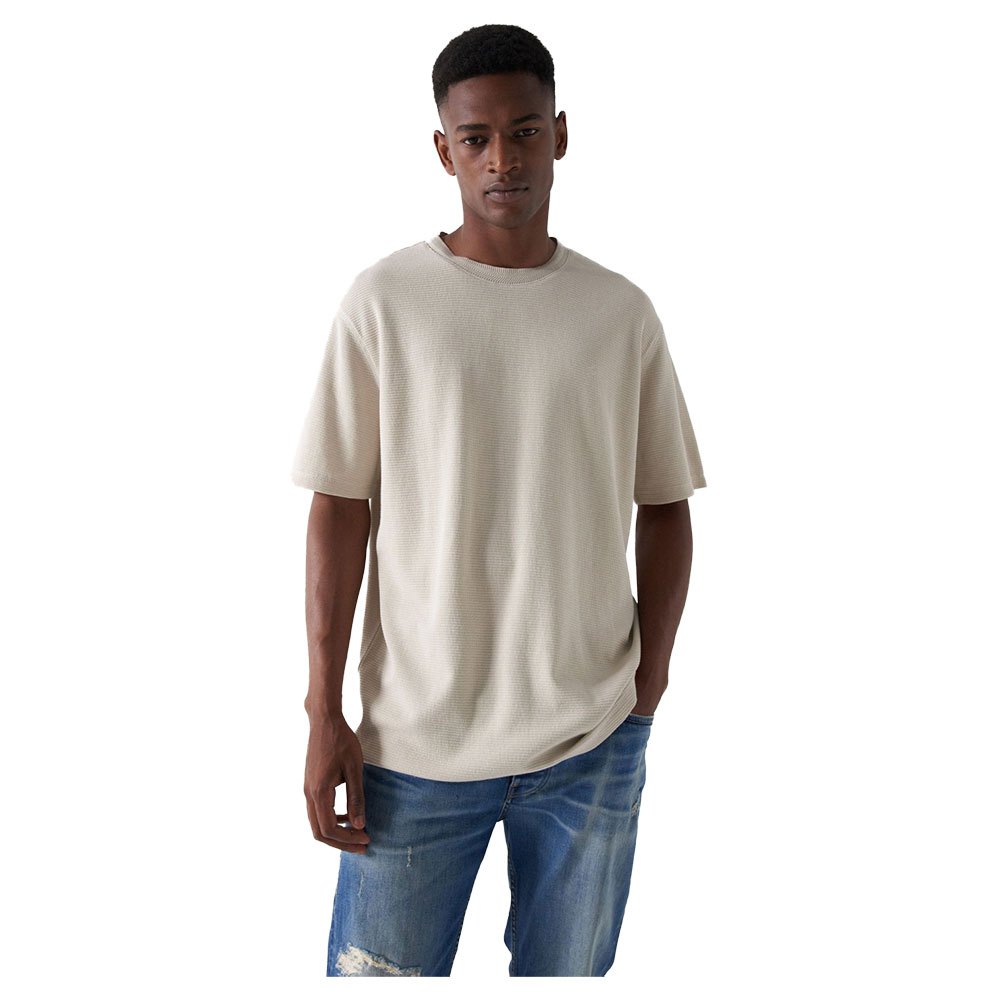 salsa jeans regular plain short sleeve t-shirt beige 2xl homme