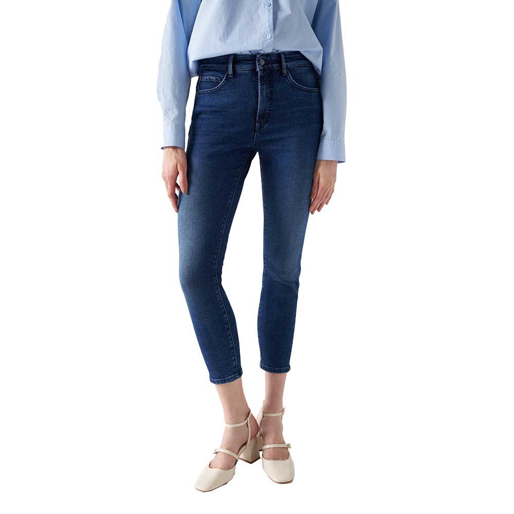 salsa jeans secret glamour cropped skinny fit jeans bleu 30 / 28 femme