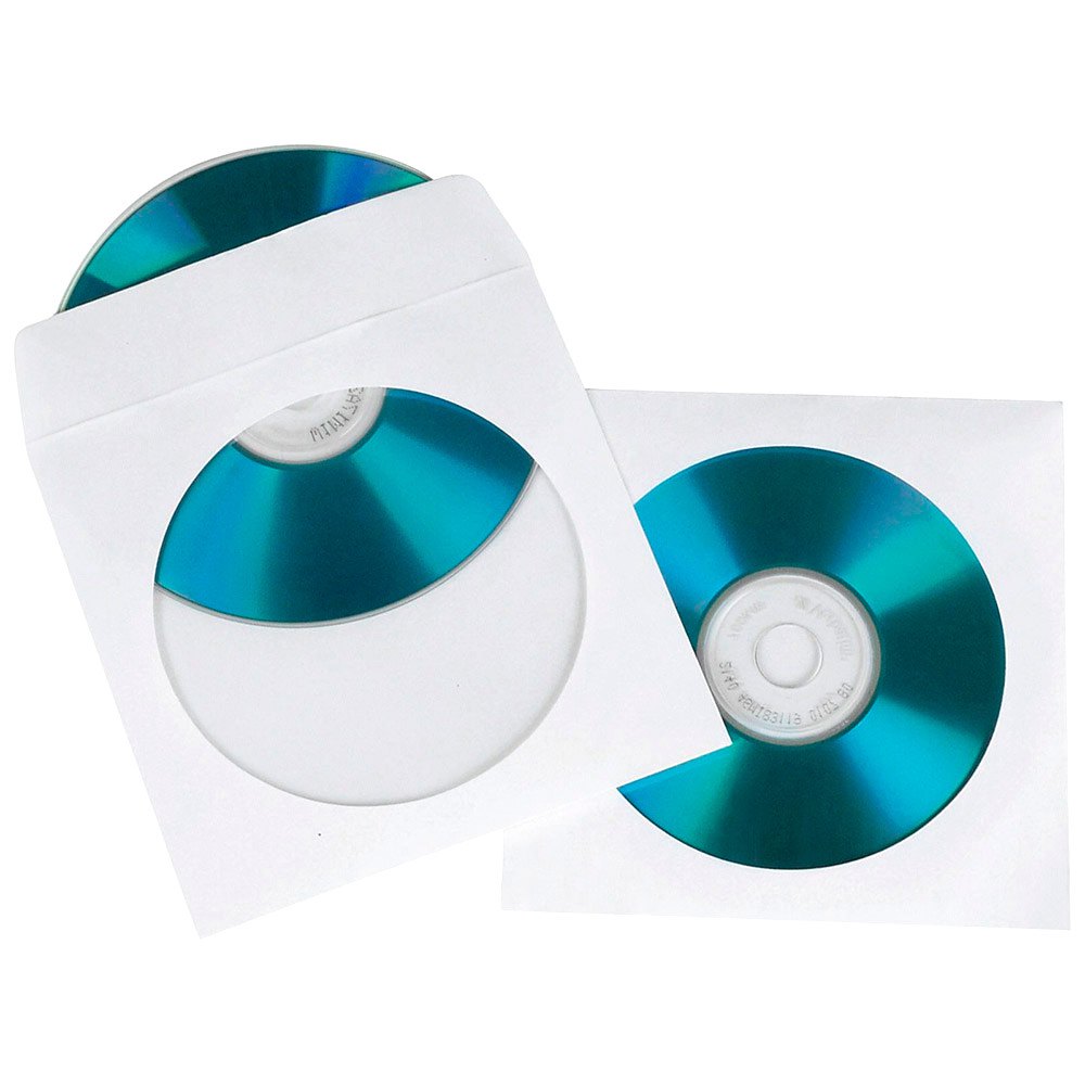 hama cd/dvd paper sleeves 100 units blanc