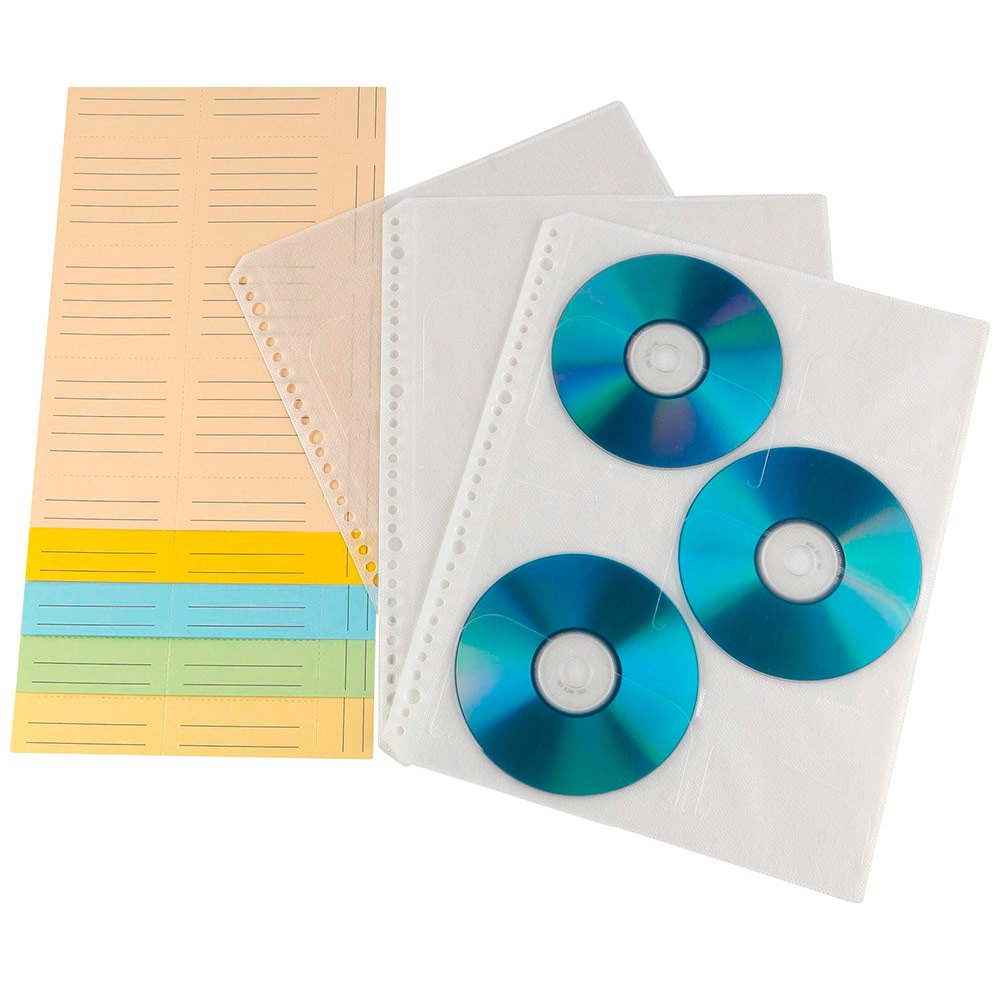 hama cd/dvd index sleeves 10 units blanc