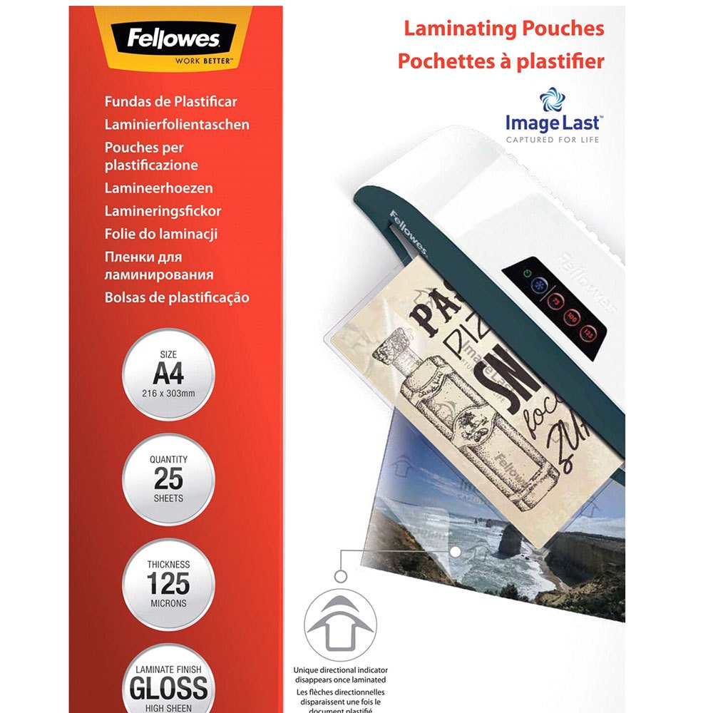 fellowes imagelast a4 125 micron 25 pack paper clair