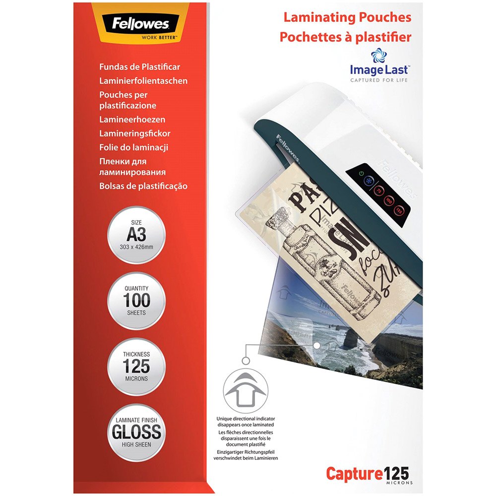 fellowes imagelast a3 125 micron 100 pack paper clair