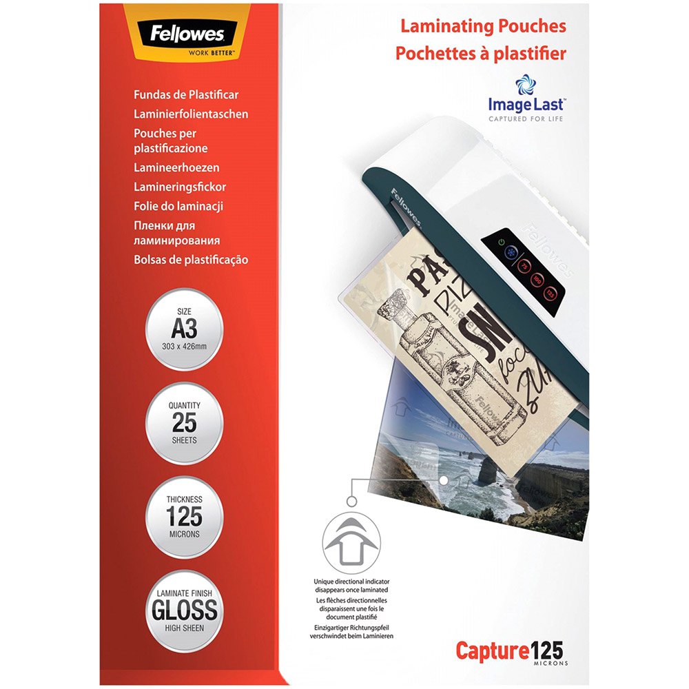 fellowes imagelast a3 125 micron 25 pack paper clair