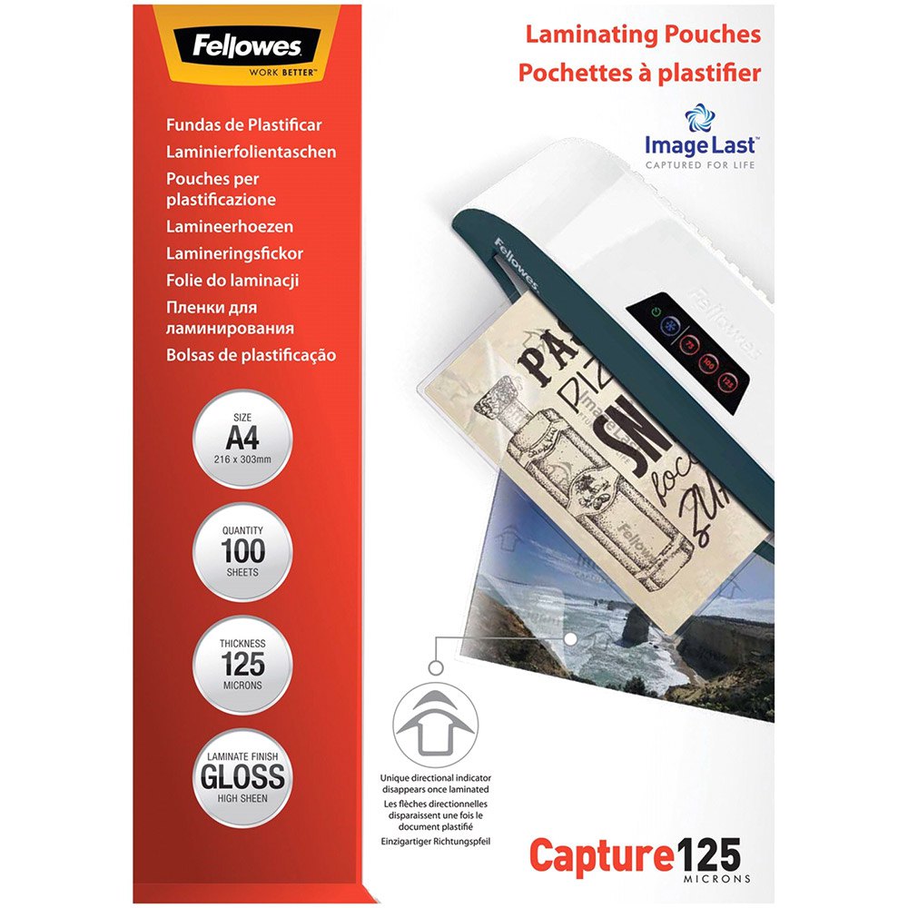 fellowes imagelast a4 125 micron 100 pack paper clair
