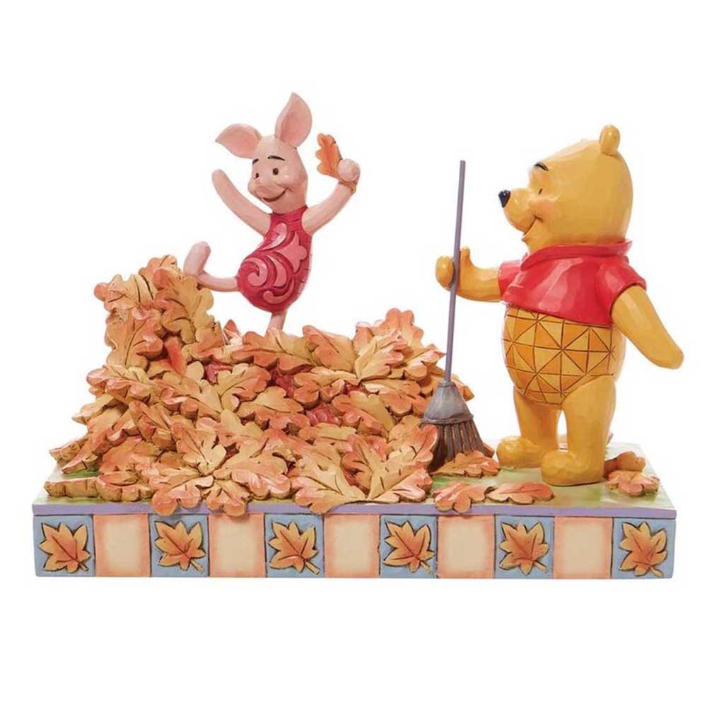 disney enesco winnie the pooh pooh and piglet collecting autumn leaves 14 cm multicolore