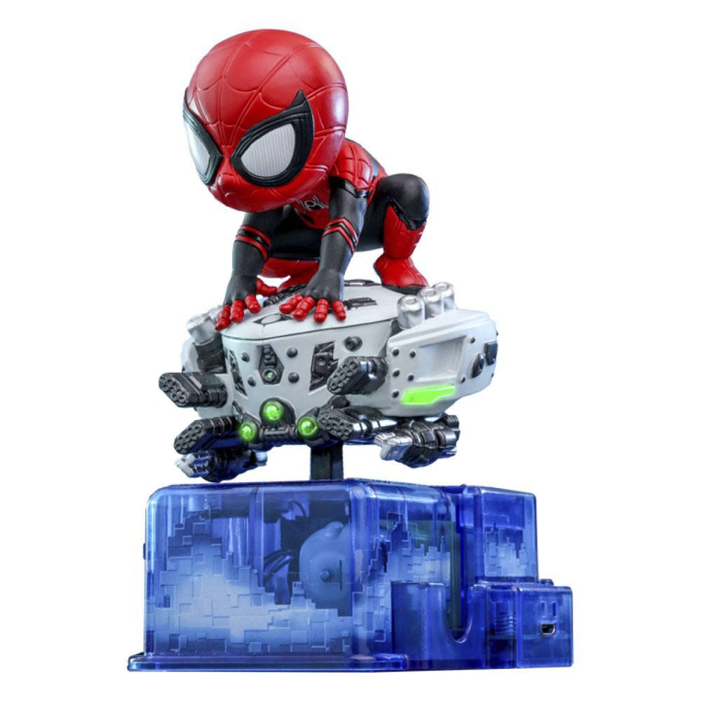 hot toys spiderman: far from home cosrider mini figure with sound & light up spiderman 13 cm minifigure bleu