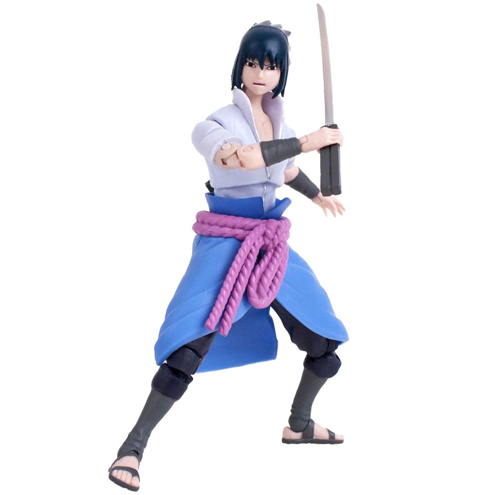 the loyal subjects naruto bst axn action figure sasuke uchiha 13 cm figure bleu