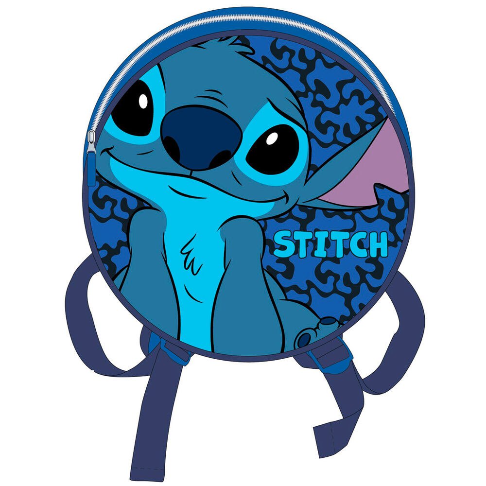 disney rounded 27 cm stitch backpack bleu