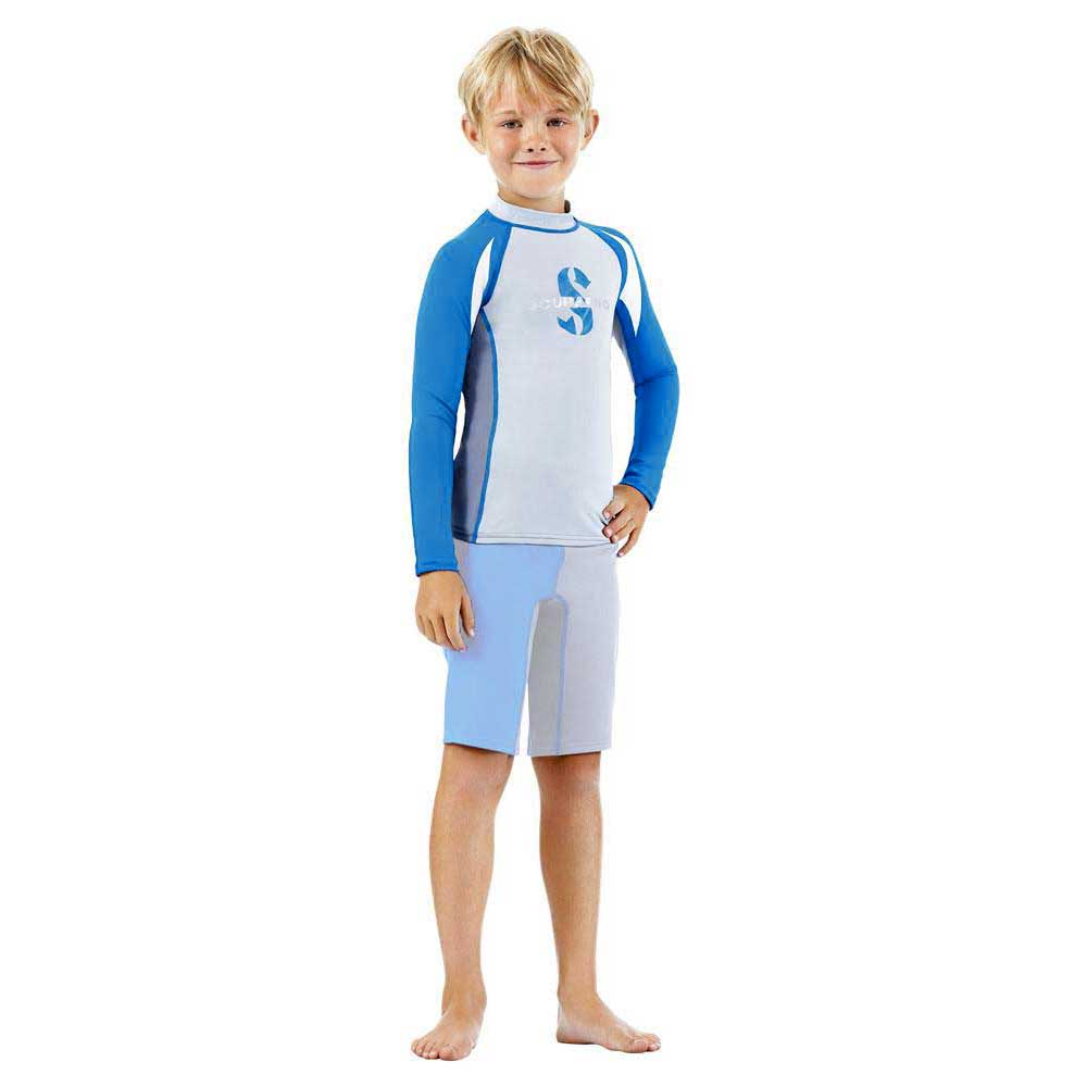scubapro wizard long sleeve t-shirt junior blanc,bleu xl