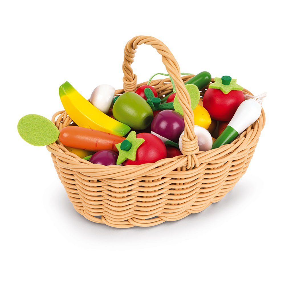 janod 24 pieces fruits and vegetables basket multicolore 3-8 years