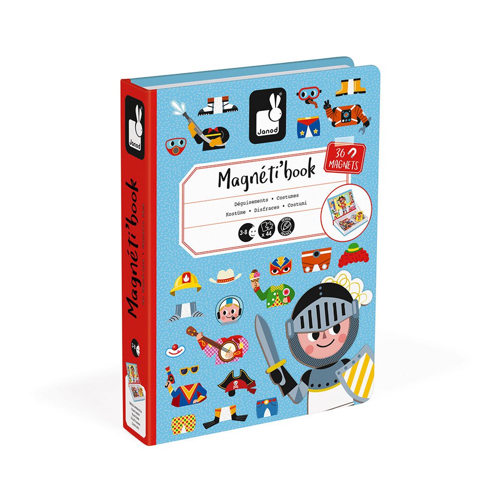 janod boy´s costumes magneti´book educational toy multicolore 3-8 years