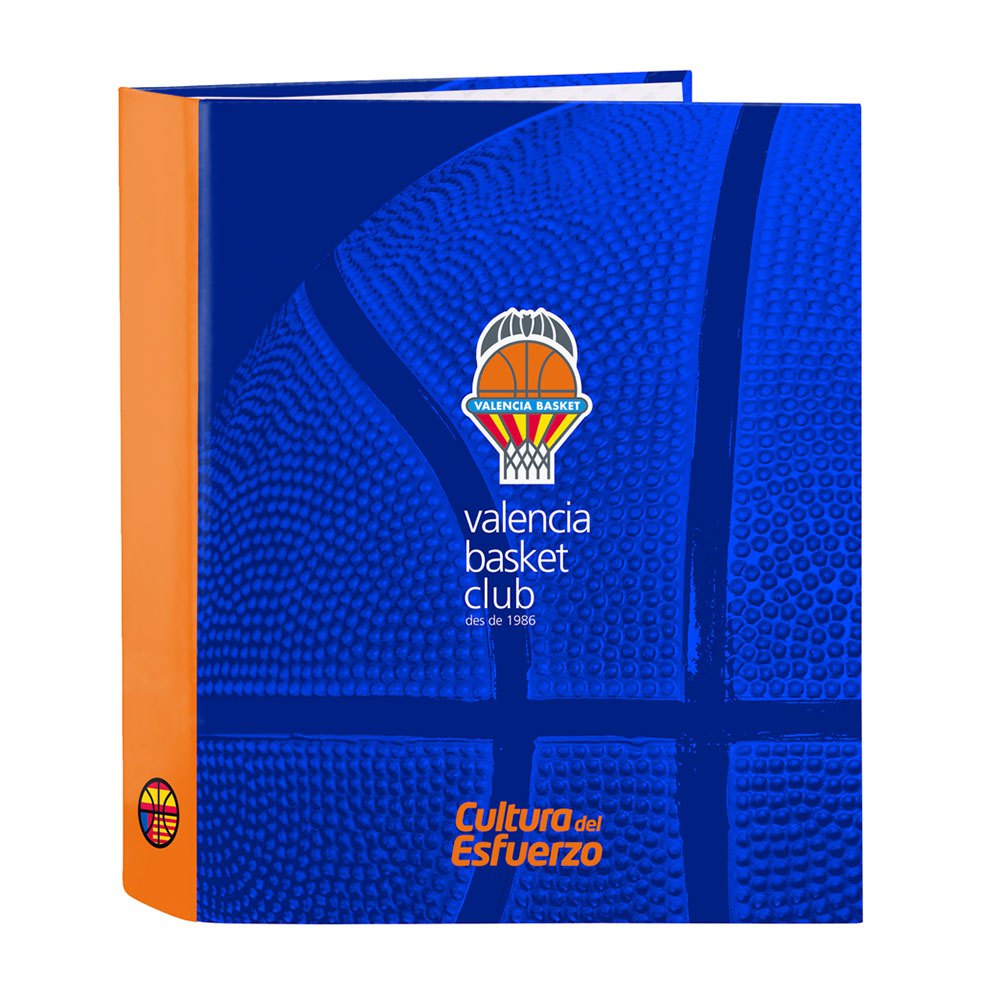 safta valencia basket folio cardboard ring binder 4 rings orange,bleu