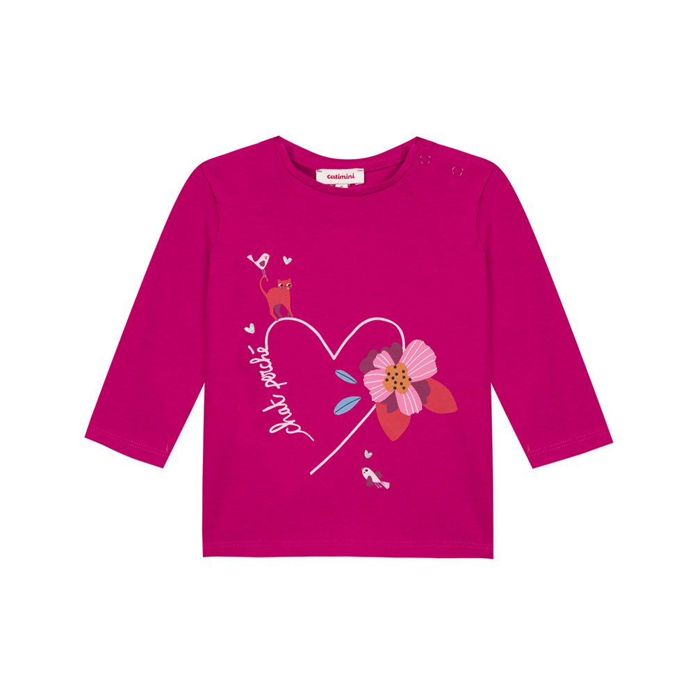 catimini floral long sleeve t-shirt rose 3 months