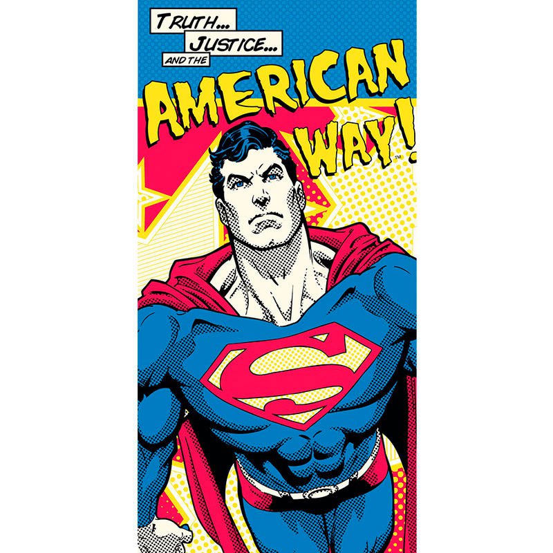 kids licensing dc superman american way cotton towel multicolore