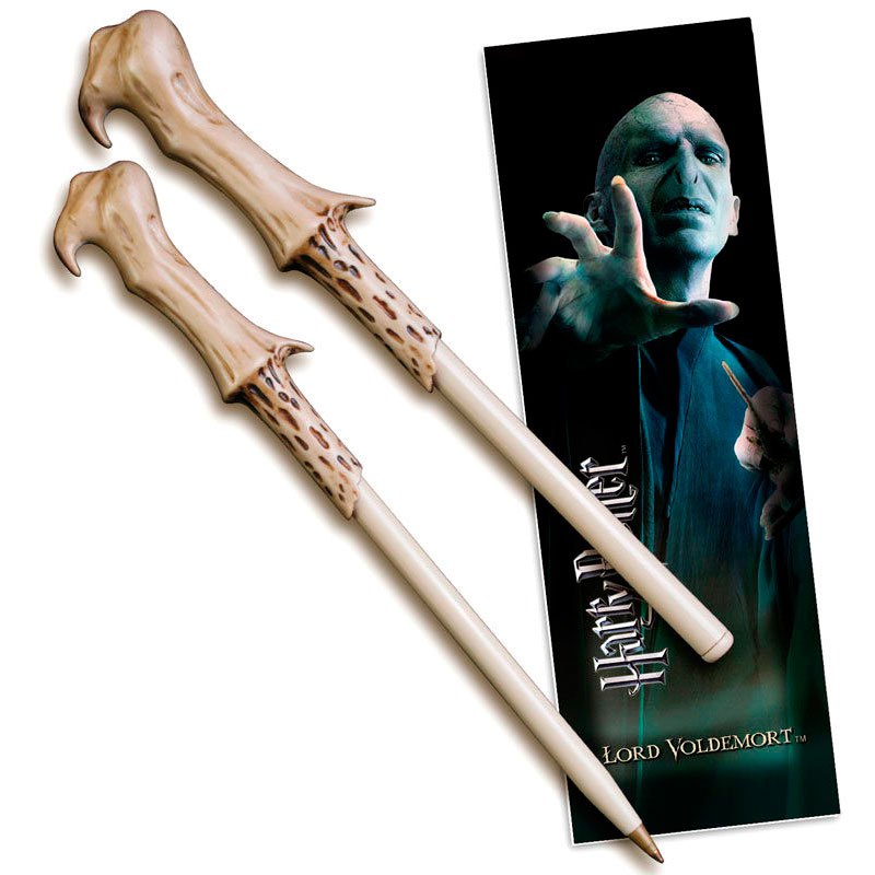 noble collection harry potter voldemort wand pen+bookmark multicolore