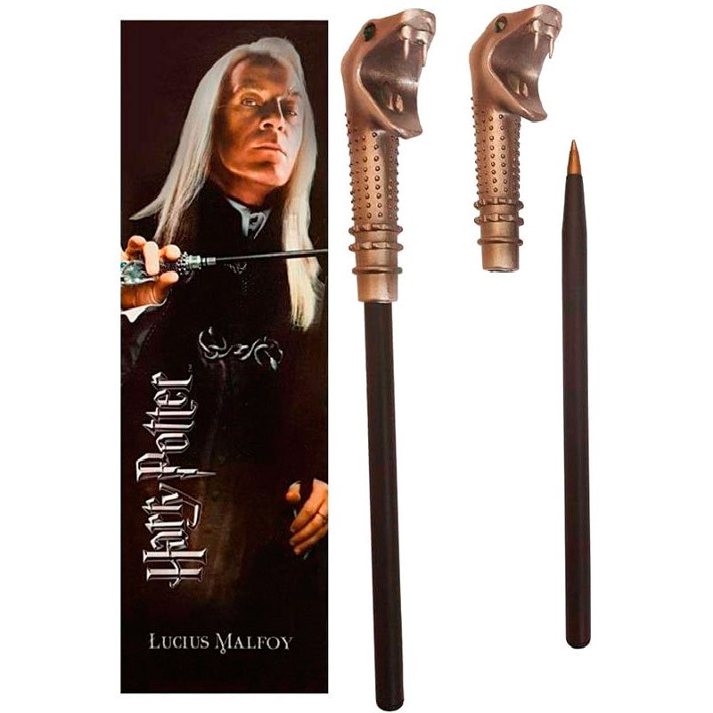 noble collection harry potter lucius malfoy wand pen+bookmark multicolore
