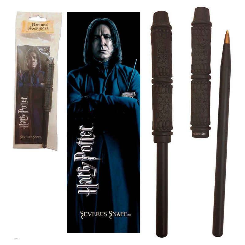 noble collection harry potter snape wand pen+bookmark multicolore