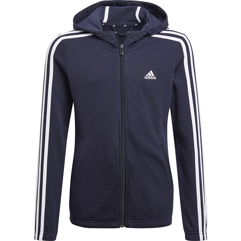 adidas essentials 3 stripes-hoodie bleu 9-10 years