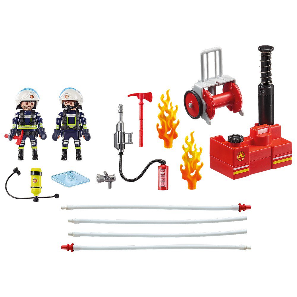 playmobil 9468 firefighters with water pump multicolore