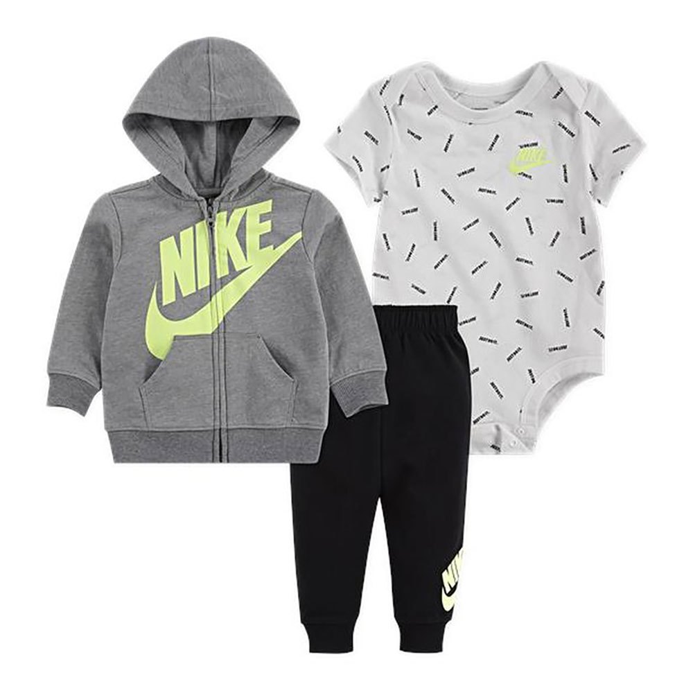 nike kids just do it toss body 3 units gris 3 months