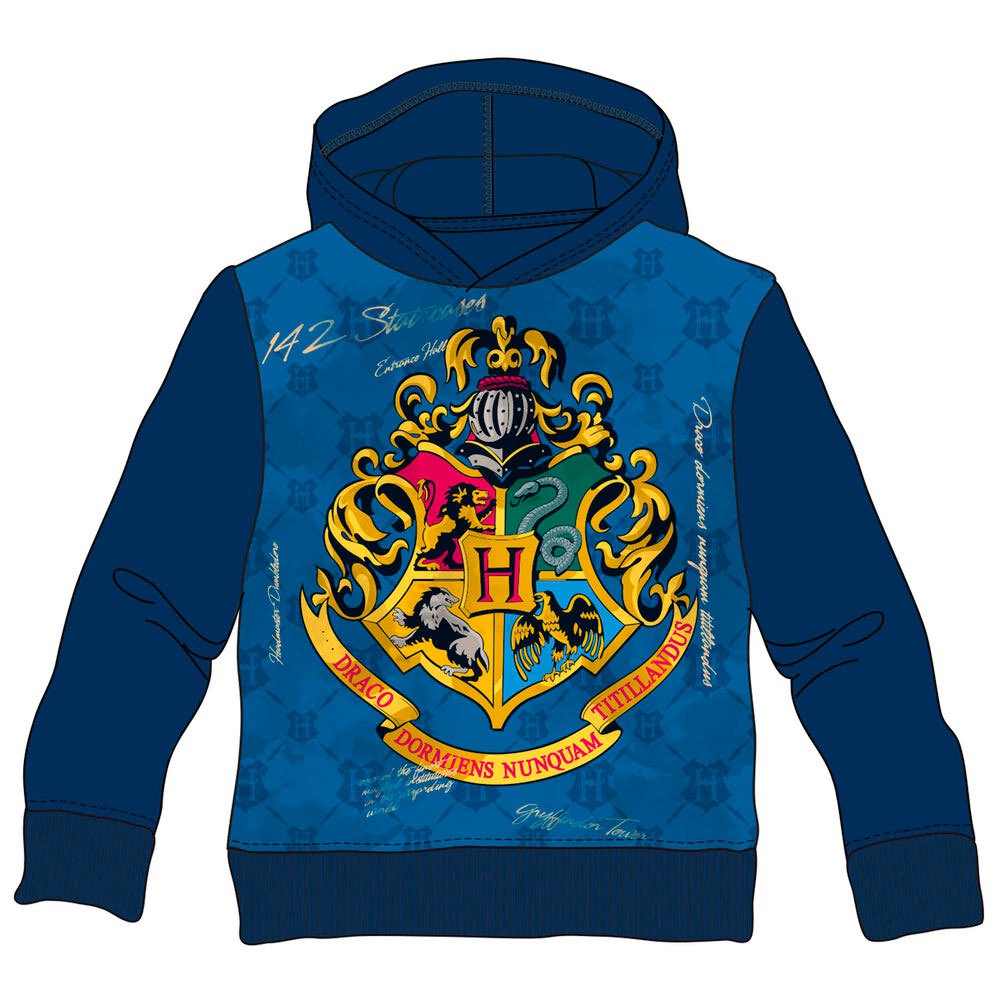 warner bros hoodie harry potter hogwarts bleu 10 years