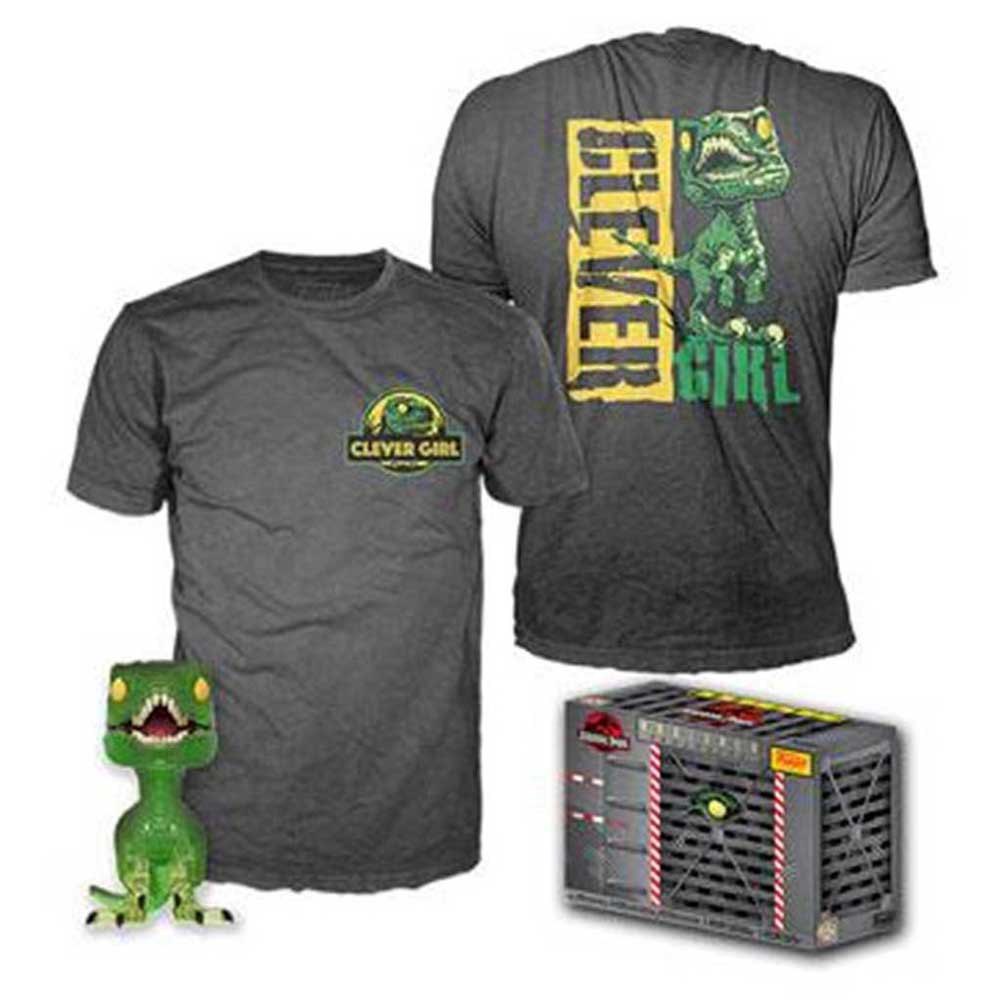 funko pop and short sleeve t-shirt jurassic park clever raptor 9 cm multicolore l