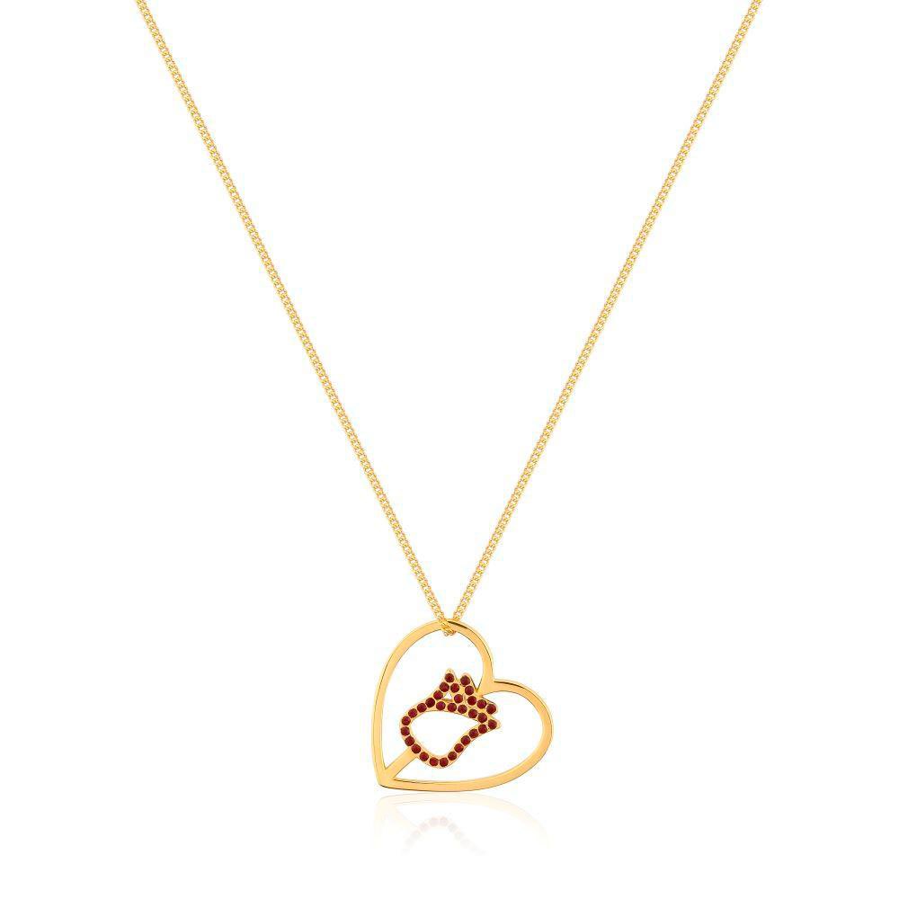 disney beauty & the beast heart sterling silver & gold plated necklace multicolore