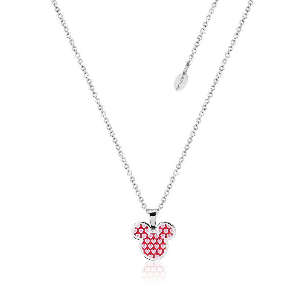 disney mickey love hearts stainless steel necklace multicolore