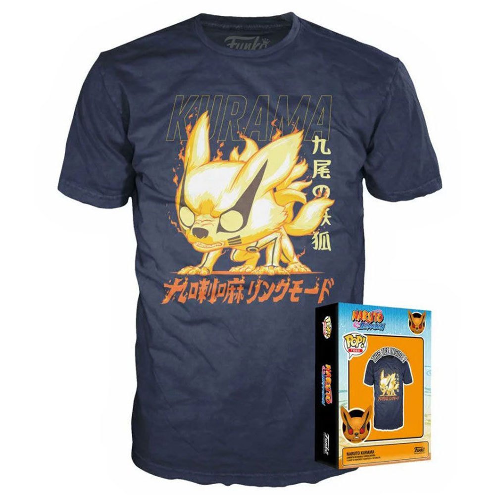 funko kurama naruto shippuden short sleeve t-shirt orange m