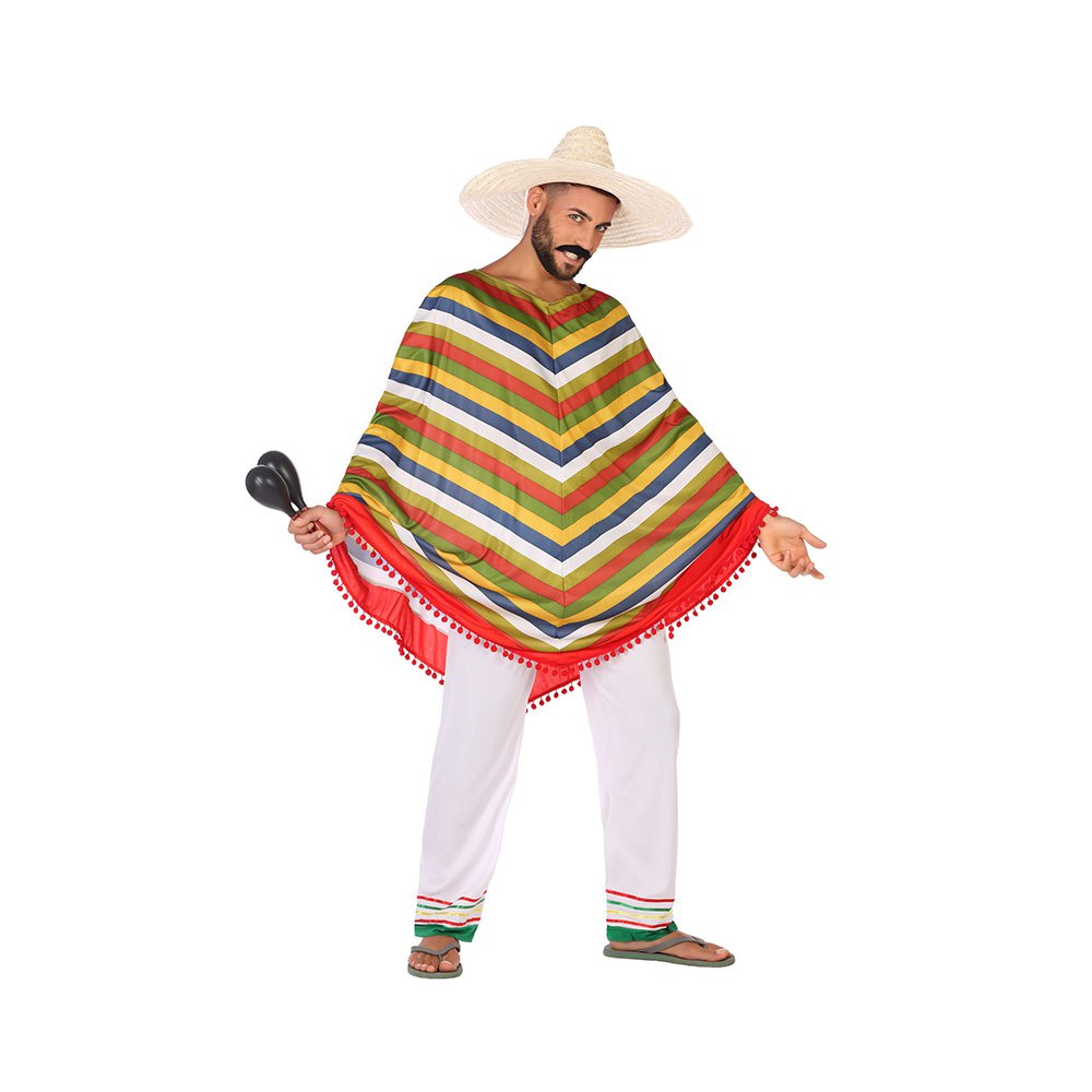 atosa mexican poncho custom multicolore m-l