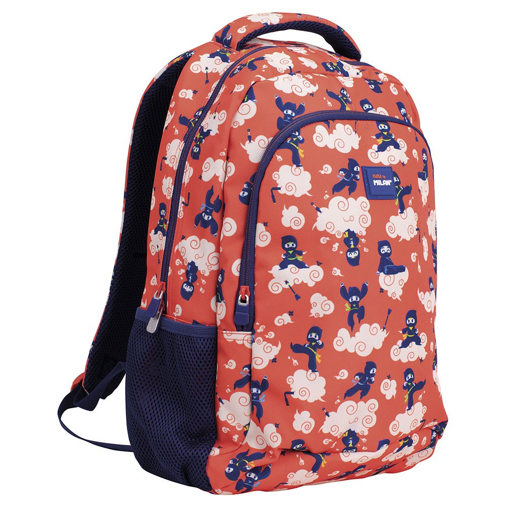 milan 2 zip school backpack 21l ninjutsu special series rouge