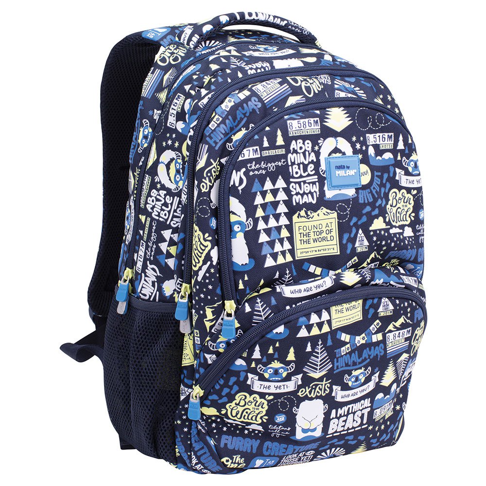 milan 4 zip school backpack 25l the yeti 2 series the yeti 2 special series bleu