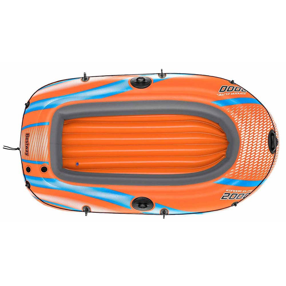 bestway inflatable boat with paddles and inflatable pump 196x106 cm orange