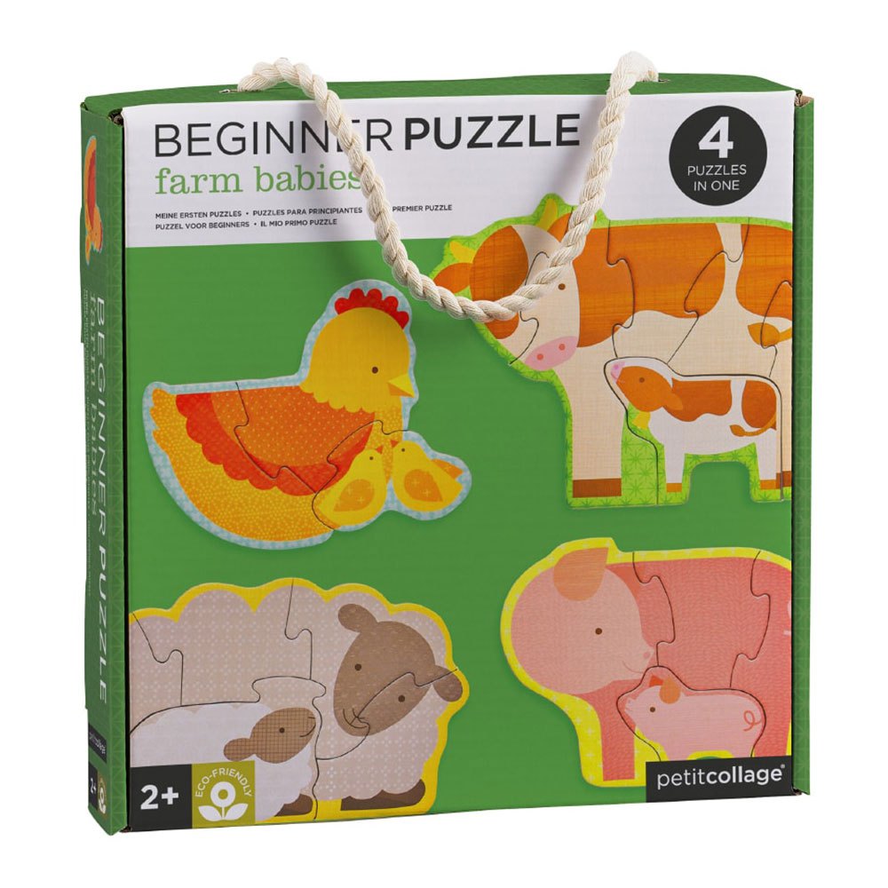 petit collage beginner puzzle farm babies jaune