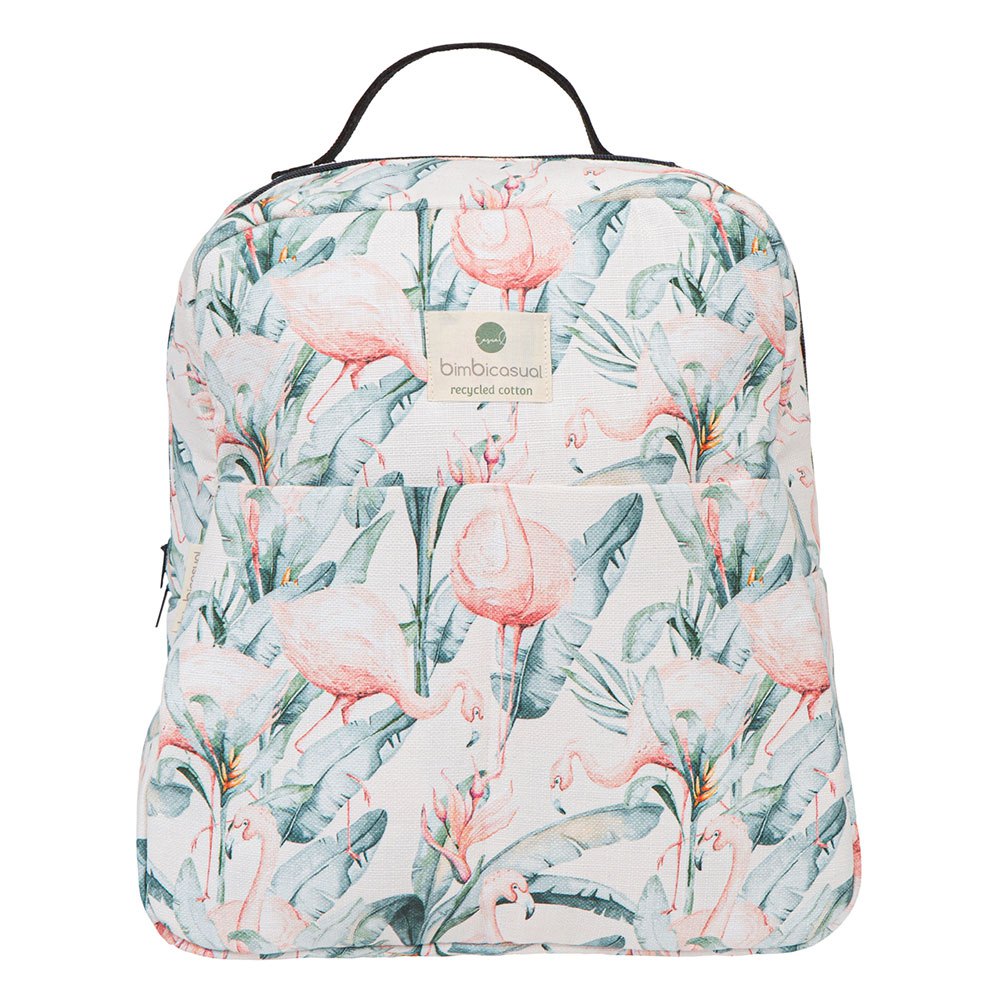 bimbidreams flamingo 30x34x13 cm backpack blanc