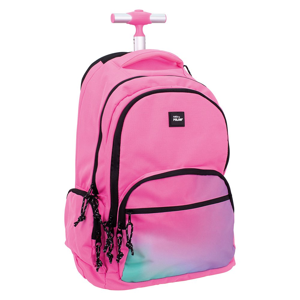 milan 6-zip wheeled backpack 25 l sunset series rose