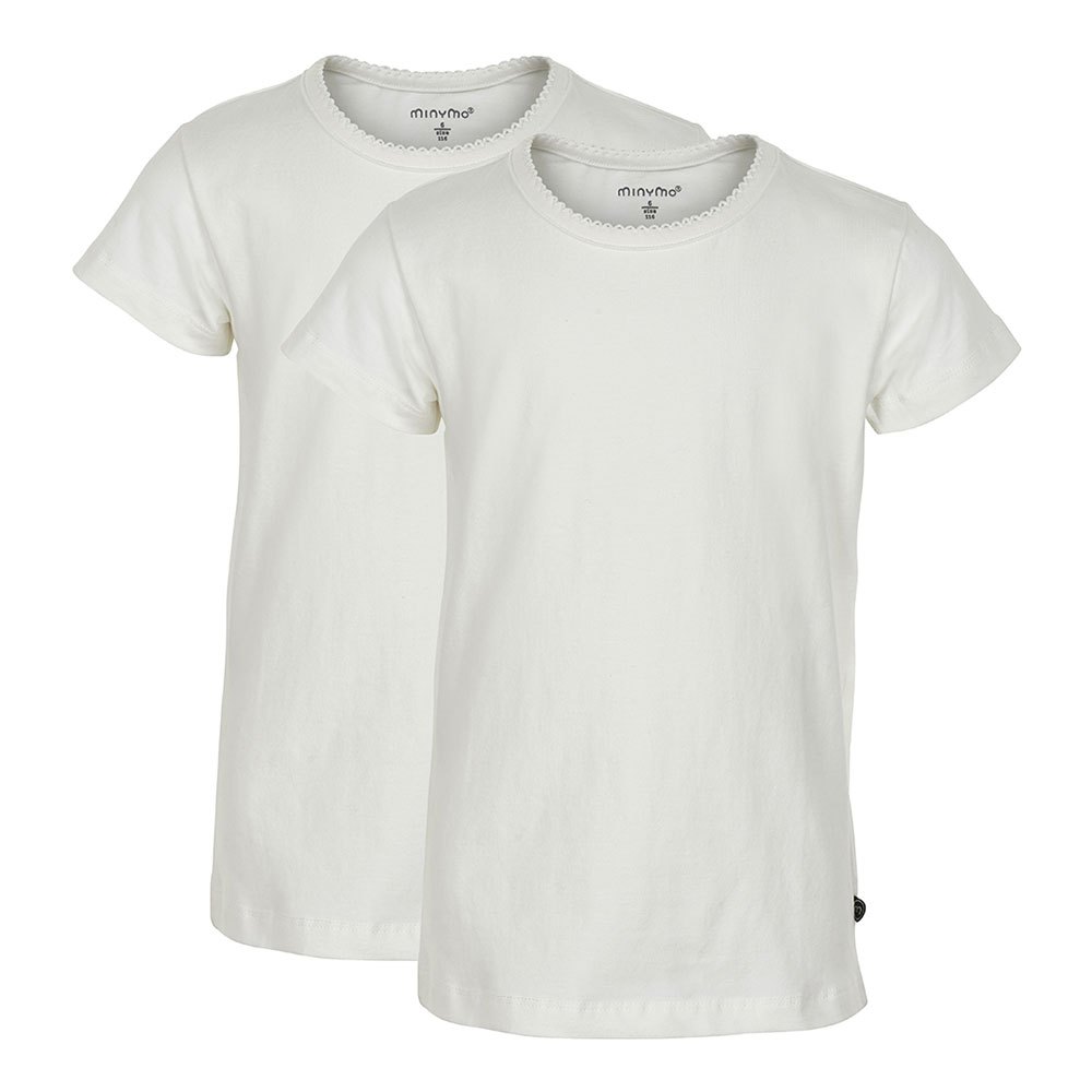minymo basic 33 2 pack short sleeve t-shirt blanc 10 years
