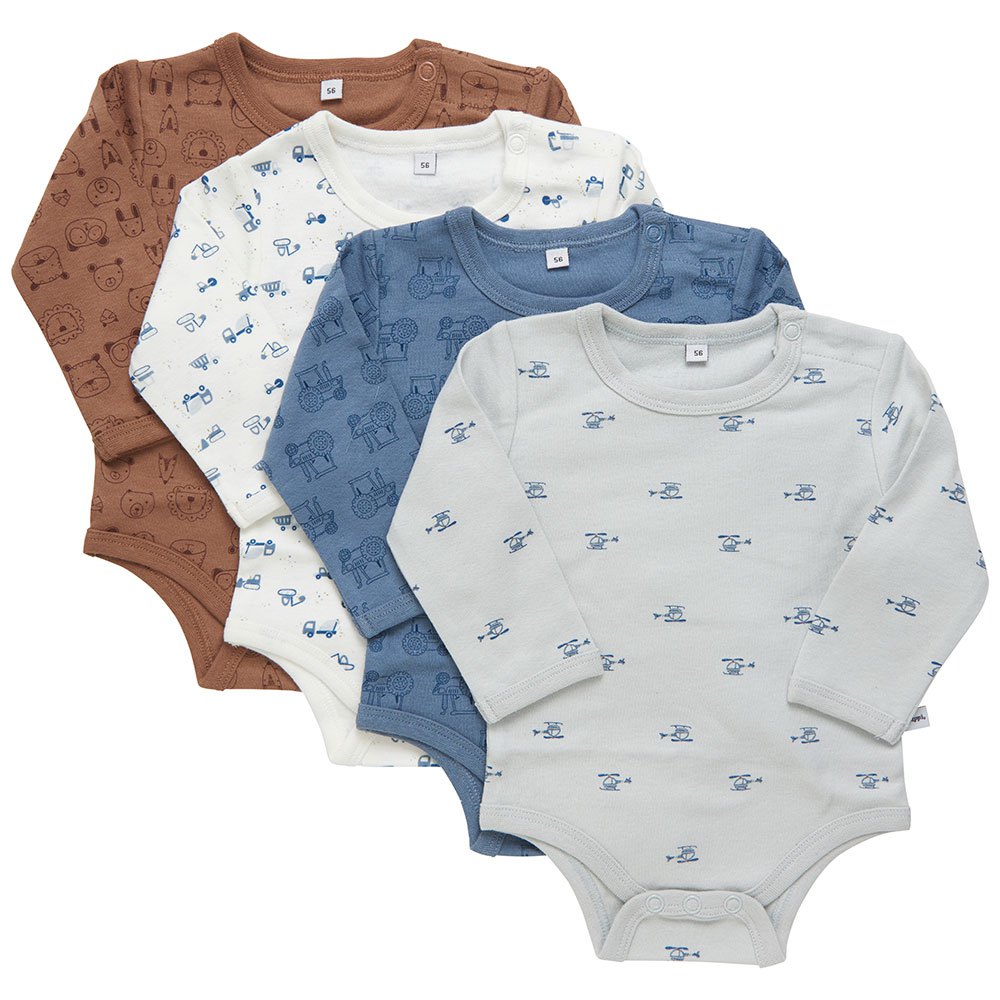 pippi ao-printed 4 pack long sleeve body multicolore 3 months