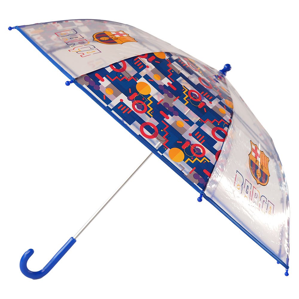 fc barcelona children 48 cm transparent manual umbrella clair