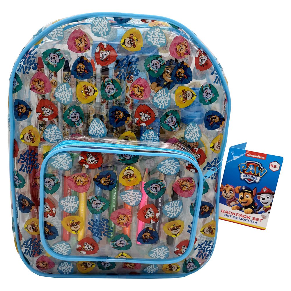 paw patrol 42 pieces art set in backpack multicolore