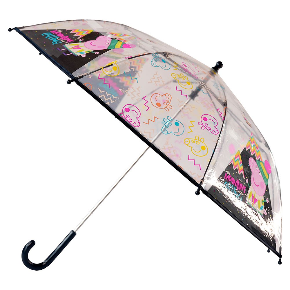 peppa pig children 48 cm transparent manual umbrella clair