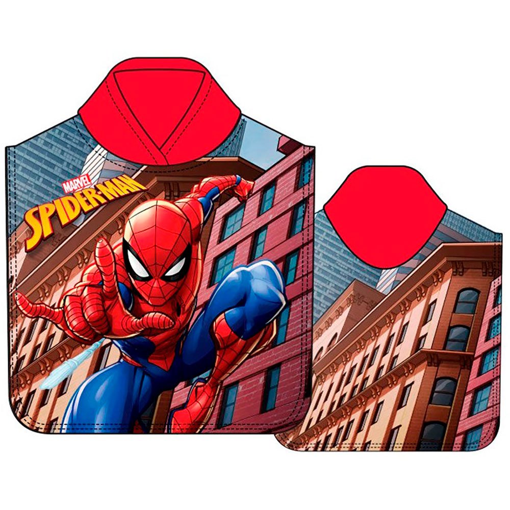marvel microfiber spiderman poncho rouge