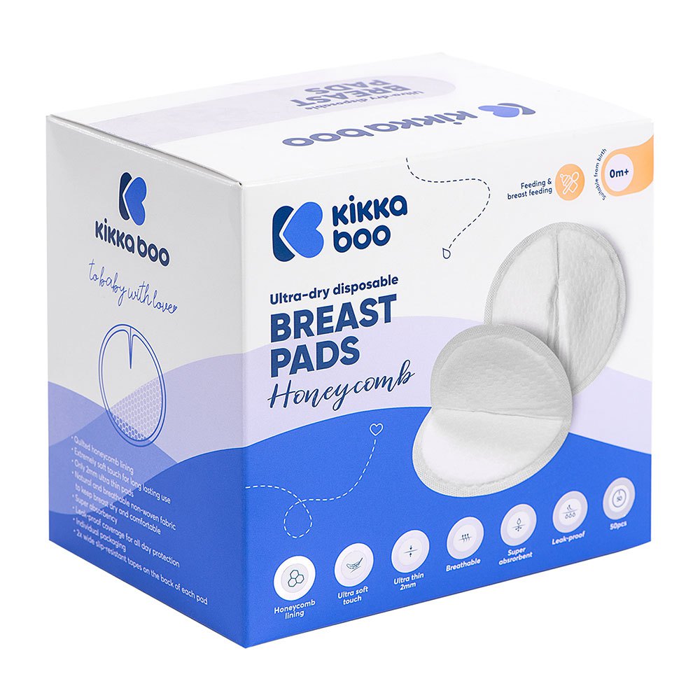 kikkaboo honeycomomb 25 units disposable breast pads clair