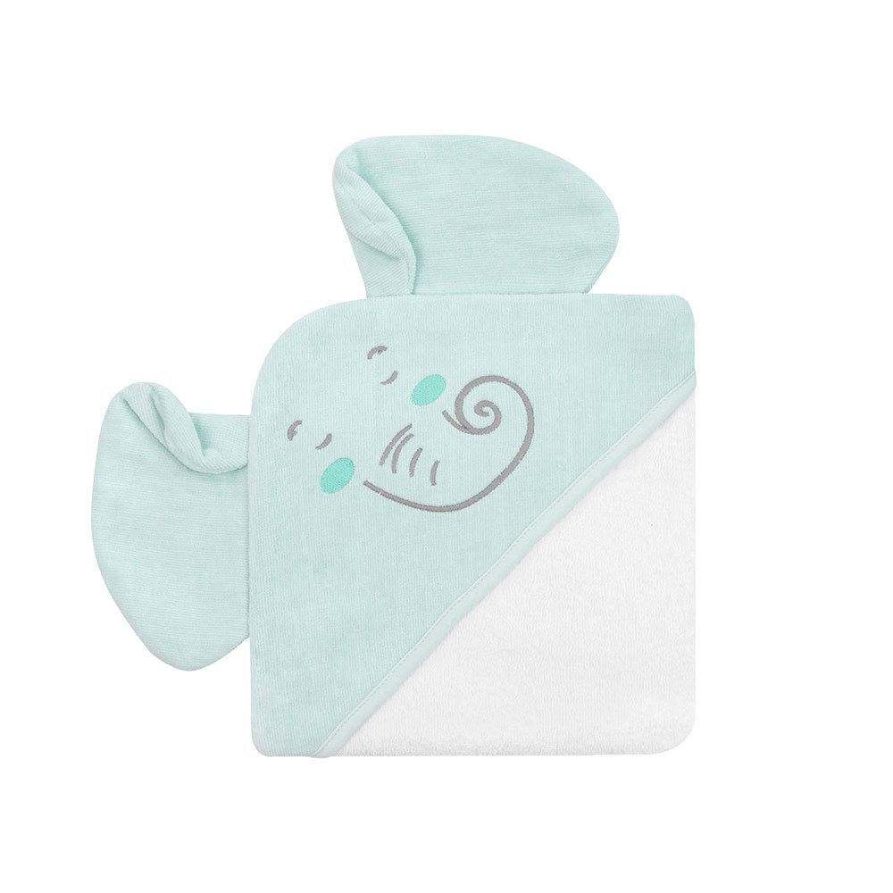 kikkaboo with hood 90/90 cm elephant time towel bleu