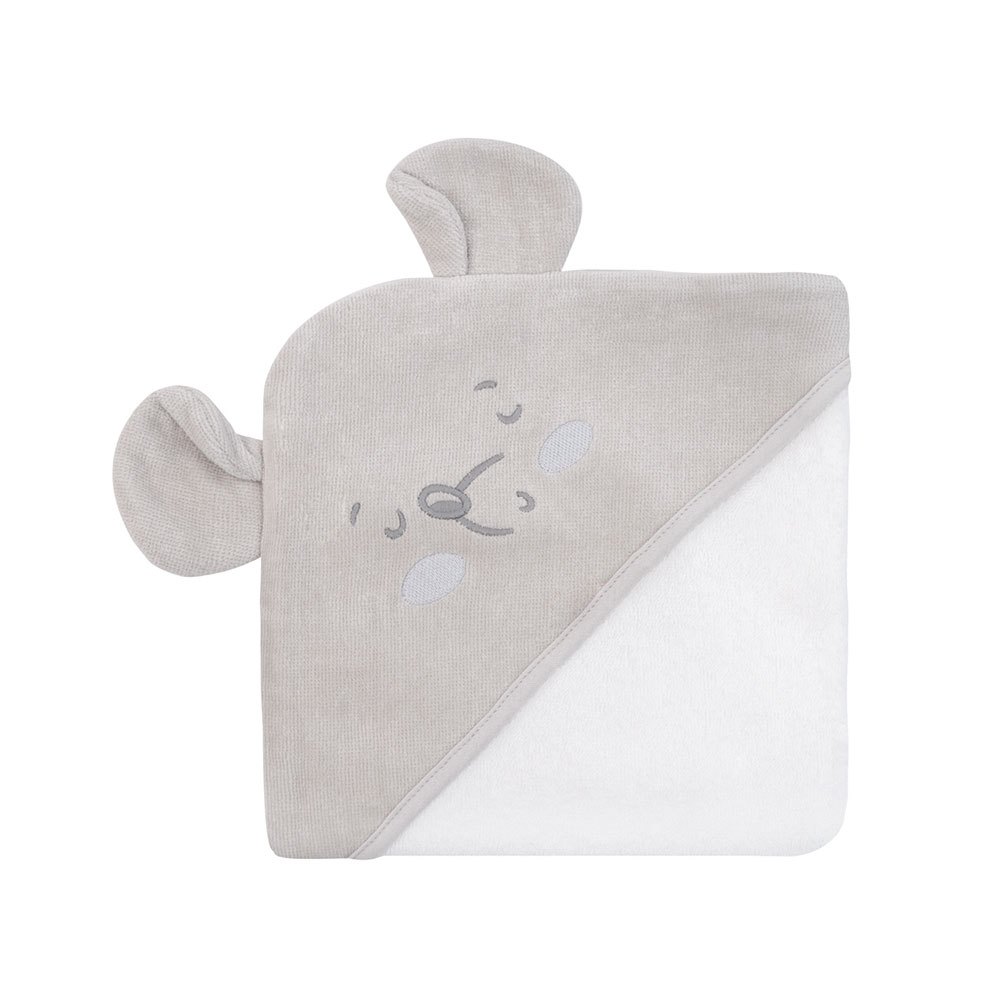 kikkaboo with hood 90/90 cm joyful mice towel beige
