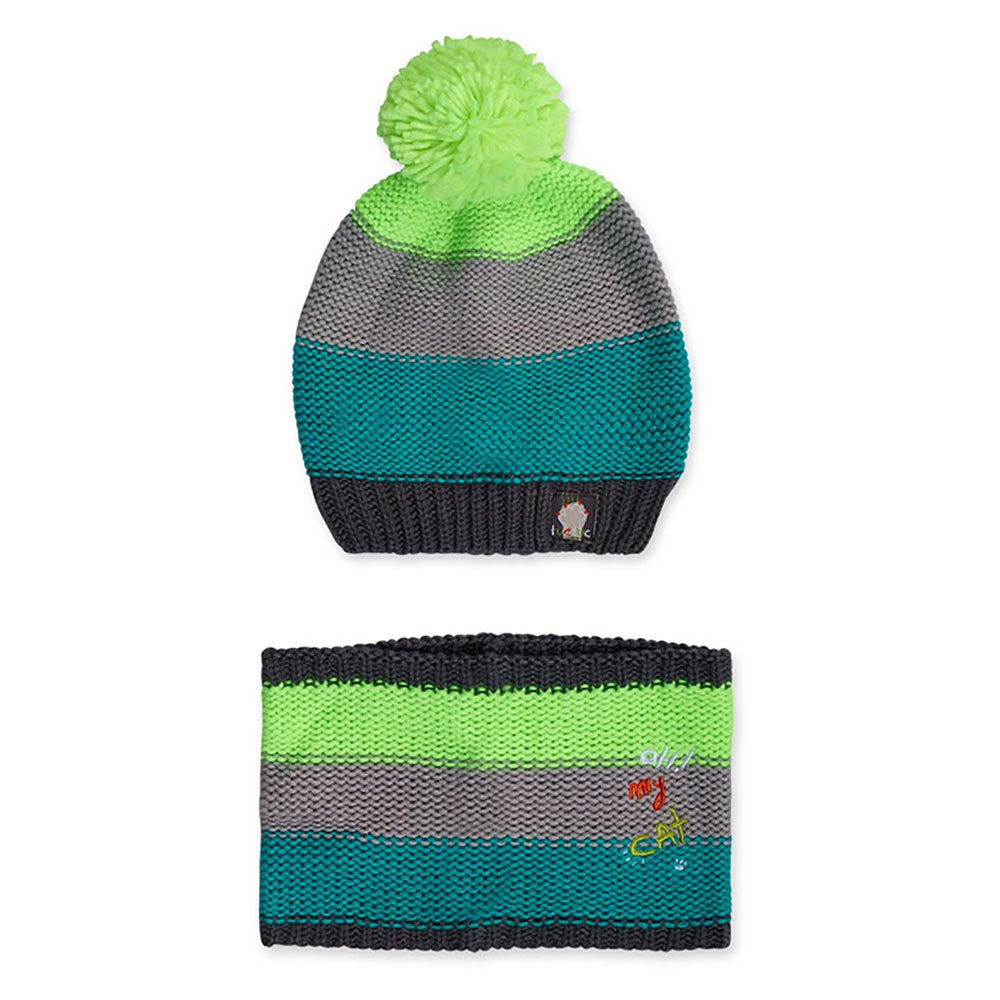 tuc tuc cattitude hat and scarf set vert 46 cm
