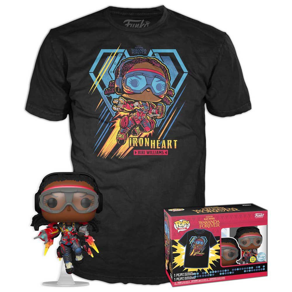 funko minifigure set and ironheart black panther legacy marvel t-shirt multicolore xl
